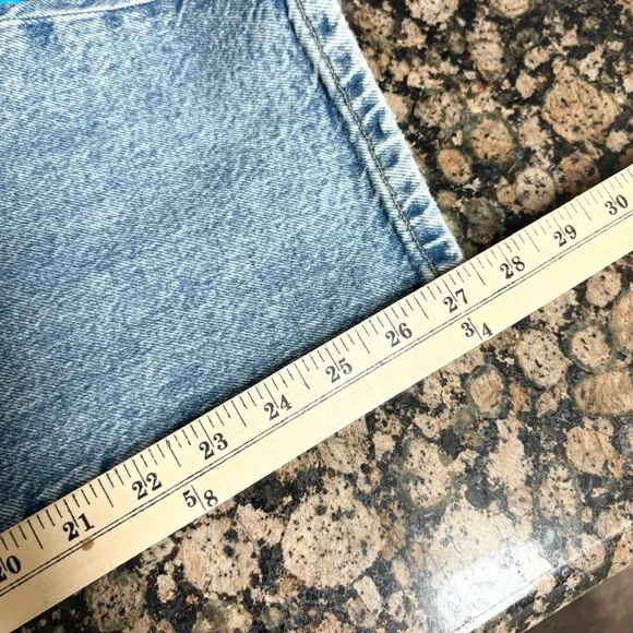 Lucky Brand Drew Mom Jeans High Rise Button Fly Taper Blue Distressed Sz 14/32A - Picture 7 of 7